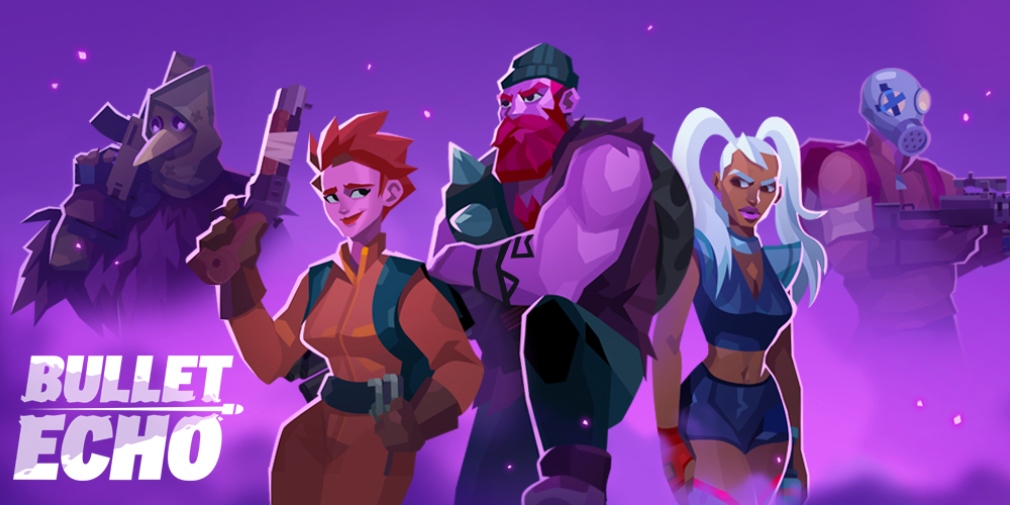 Bullet Echo characters pose in purple action poster