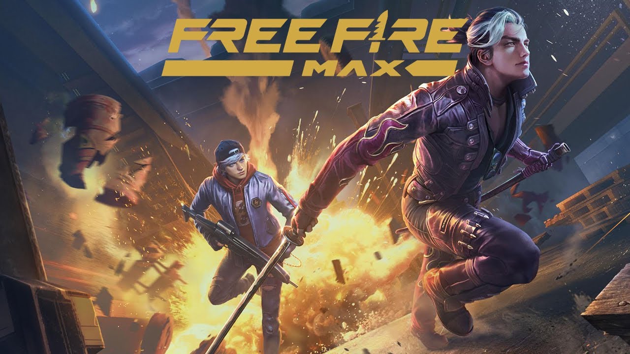 Free Fire Max characters running from explosion